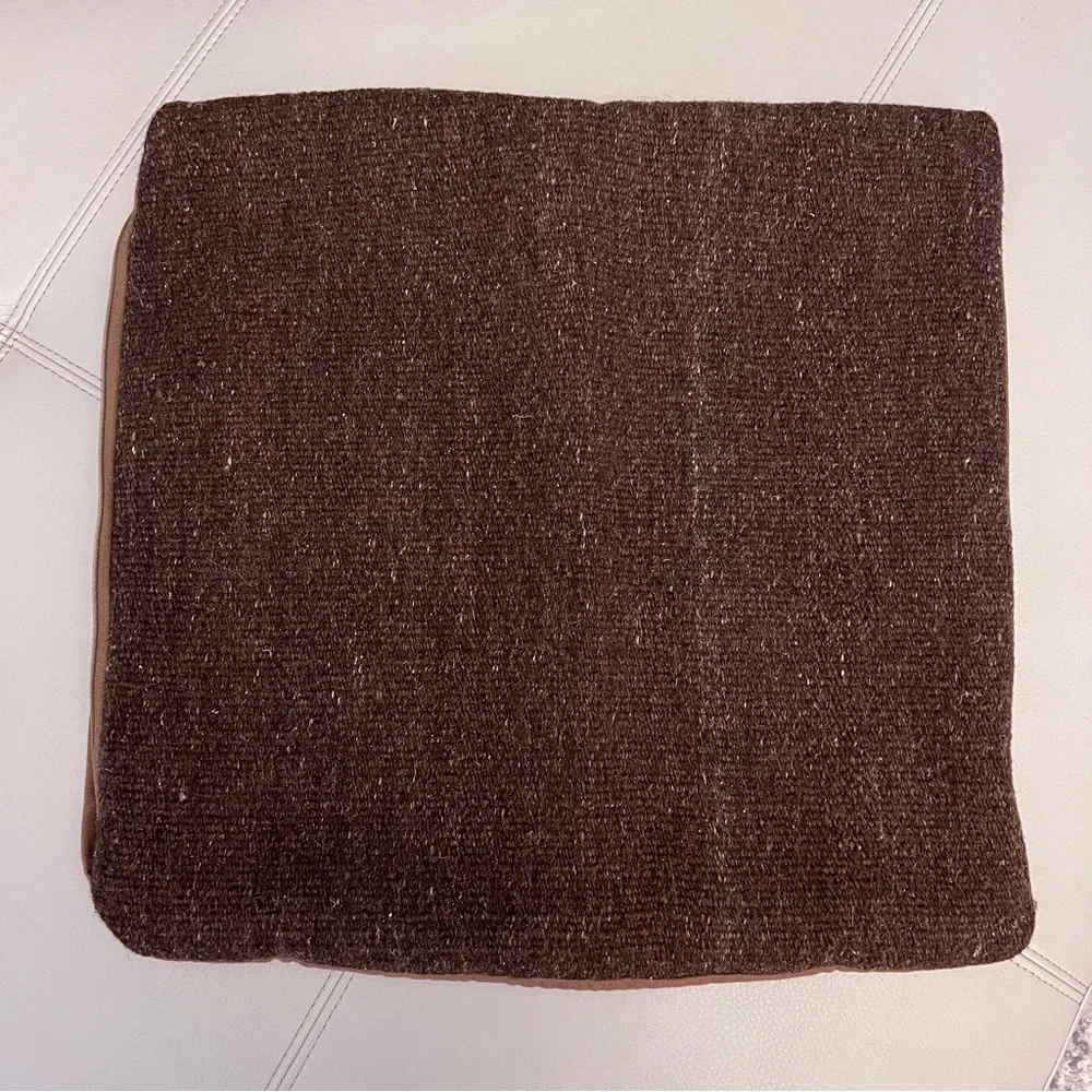 C13‎ Ethan Allen 2 Pillow Wool Covers Cream Brown